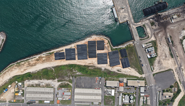 aerial shot of ejmt berth